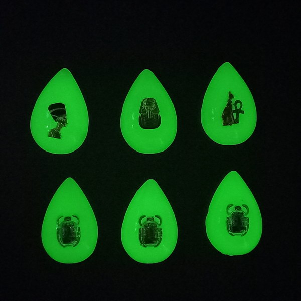 Set Of 6 Glow In The Dark Moonstone Magnets