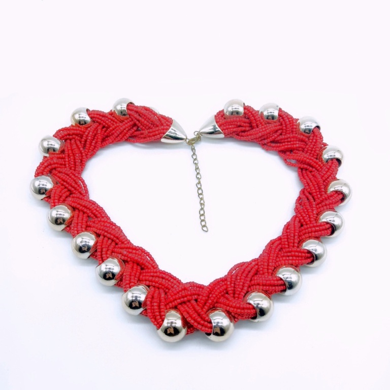Necklace - Beads Pink & Red??