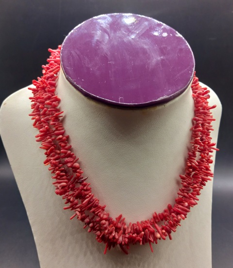 Necklace Red Natural Coral