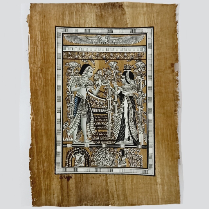 Illuminated Papyrus - Tut & His Wife Ank