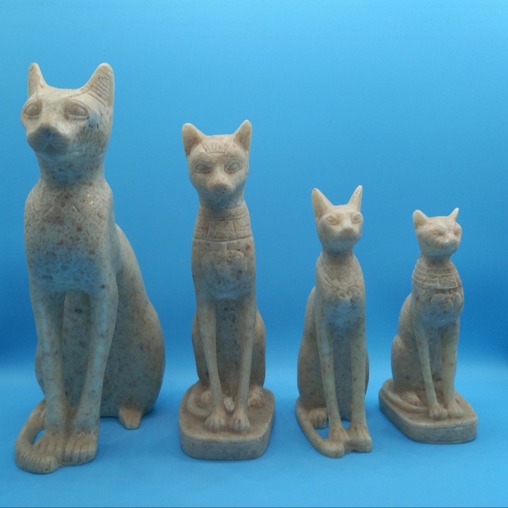 Egyptian Goddess Bastet Cat Sculpture Sandstone