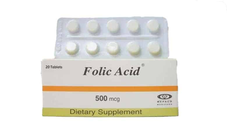 Folic Acid - 500 mcg 20 Tablets