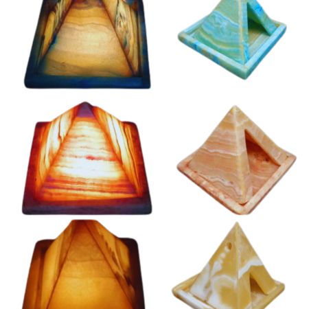 Colors Alabaster Pyramids Candle Holder