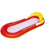 inflatable Pool Bed lounger with mesh base and headrest