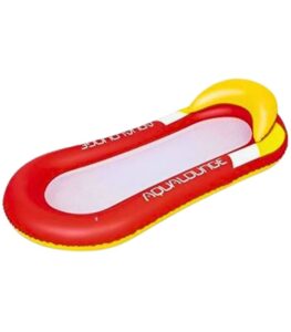 inflatable Pool Bed lounger with mesh base and headrest