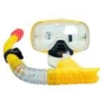 snorkeling mask kit with anti-fog dual lenses and silicone strap