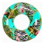 Floral Fantasy inflatable swim ring with floral design and handles