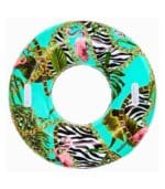 Floral Fantasy inflatable swim ring with floral design and handles