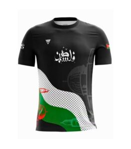 Black Palestine T-Shirt with digital print, modern fit, made in Egypt