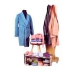 SIGMA Bathrobe Set Slippers and Belt Laid Out Neatly