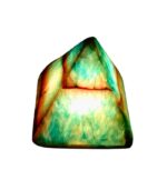 Full set of 3 handmade blue alabaster pyramid candle holders