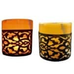 Glowing Alabaster Candle Holder with Candle Inside