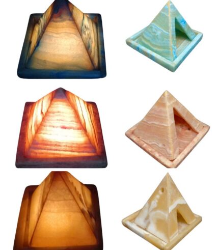 alabaster pyramid candle holder handmade in Egypt