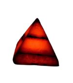 Handcrafted medium and small red alabaster pyramid candle holders