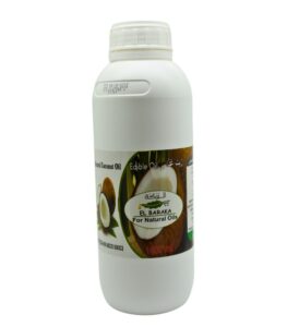 El Baraka Organic Coconut Oil with fresh coconuts