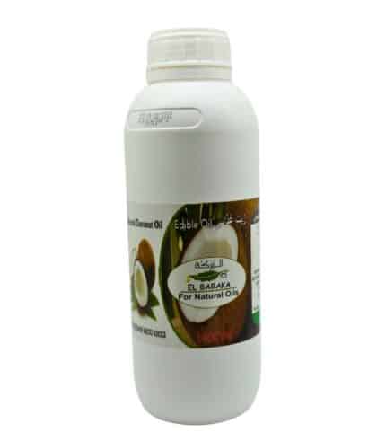 El Baraka Organic Coconut Oil with fresh coconuts