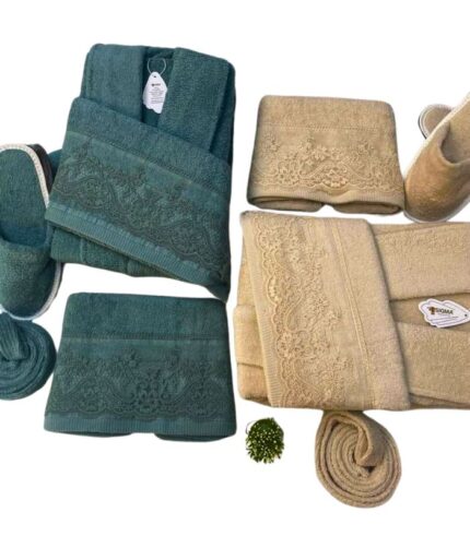 Egyptian Cotton Bathrobes and Towels Set