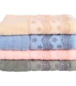 Egyptian cotton towel hanging in bathroom