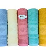 SIGMA 5-Piece Egyptian Cotton Towel Set neatly folded in a stack