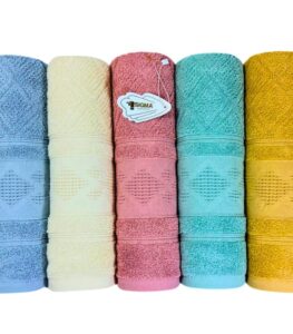 SIGMA 5-Piece Egyptian Cotton Towel Set neatly folded in a stack