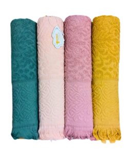 Folded SIGMA 4-Piece Cotton Towel Set in White