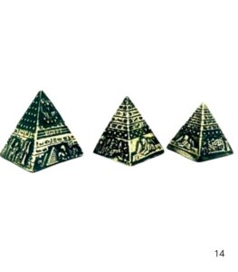 Colorful Acrylic Pyramid Set on Shelf or Office Desk