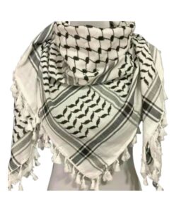 Palestinian scarf fringe and woven fabric