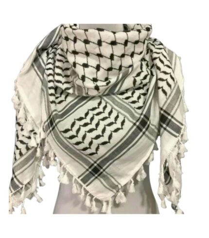Palestinian scarf fringe and woven fabric