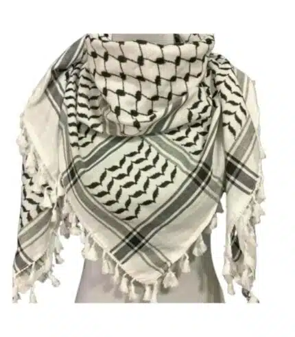 Palestinian scarf fringe and woven fabric
