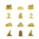 Sada 12 zlatých faraonských magnetů na ledničku s symboly starověkého Egypta