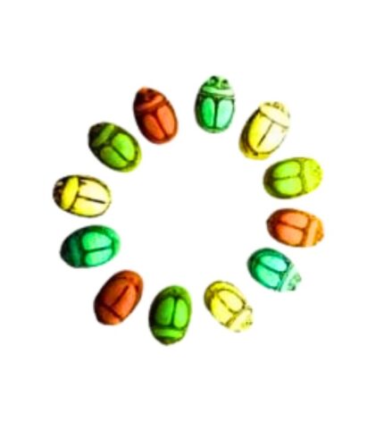 Full set of 12 handcrafted Egyptian scarab figurines in assorted colors