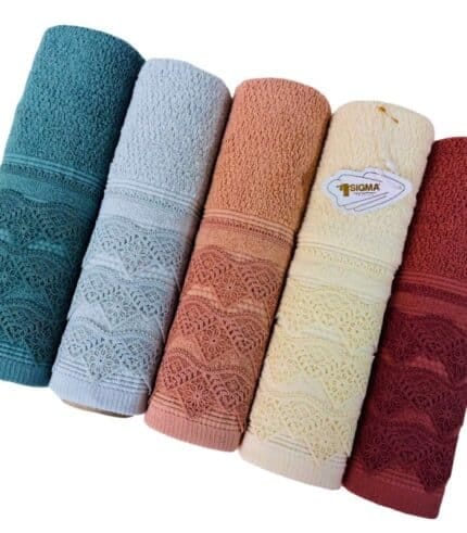 SIGMA towel hanging on a bathroom rack