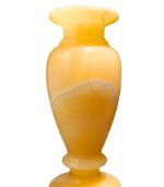 Front view of a handmade Egyptian alabaster vase