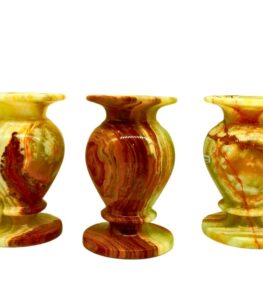 Handmade Egyptian onyx vase displayed as home decor