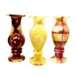 Medium Onyx Vase front view showing checkered stone pattern