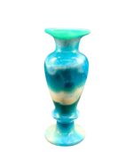 Blue Alabaster Vase as a decorative centerpiece in modern living room