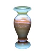 Front view of handcrafted Egyptian alabaster vase