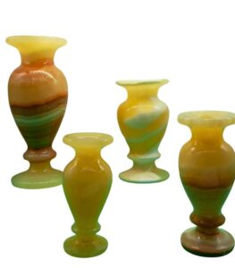 Alabaster vase displayed in modern home setting