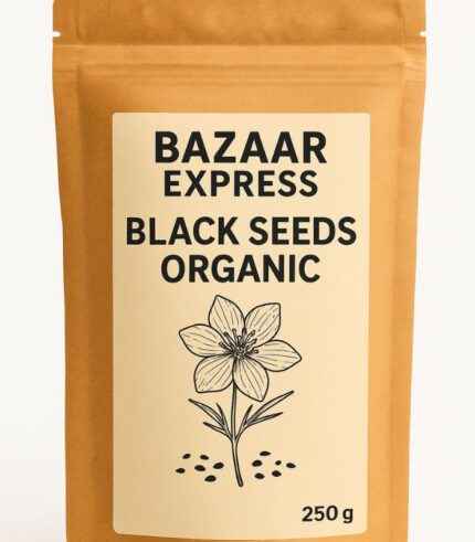 Organic black seeds in a wooden bowl – Nigella Sativa superfood