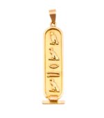 Back of Egyptian cartouche pendant featuring the Ankh symbol in 925 sterling silver