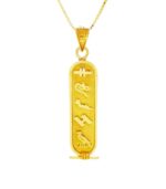 Full personalized Egyptian cartouche necklace with sterling silver chain