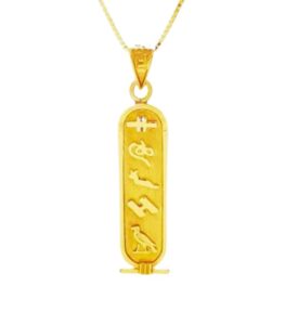 Full personalized Egyptian cartouche necklace with sterling silver chain