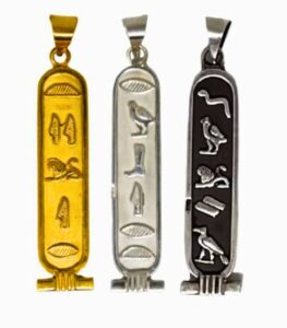 Egyptian cartouche necklace with silver chain – handmade jewelry