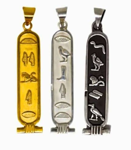Egyptian cartouche necklace with silver chain – handmade jewelry