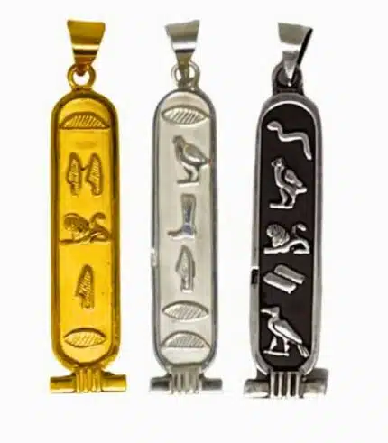 Egyptian cartouche necklace with silver chain – handmade jewelry