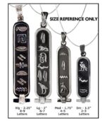 Personalized silver Egyptian cartouche pendant front view