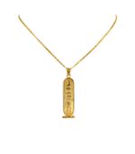 Personalized Egyptian Cartouche Pendant Front Engraving in Hieroglyphics