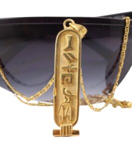 Double-Sided Personalized Cartouche Pendant in Sterling Silver