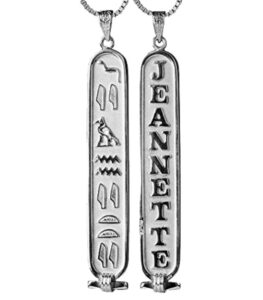 Sterling Silver Egyptian Cartouche Pendant with Hieroglyphics