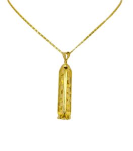 Gold-Plated Egyptian Cartouche Necklace with Hieroglyphics Engraving